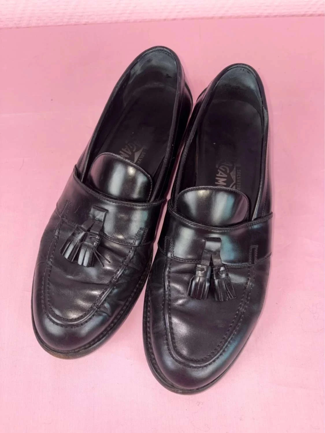 Salvatore Ferragamo heren mocassins met zwart leer en pompoenen, maat 45 – photo 2